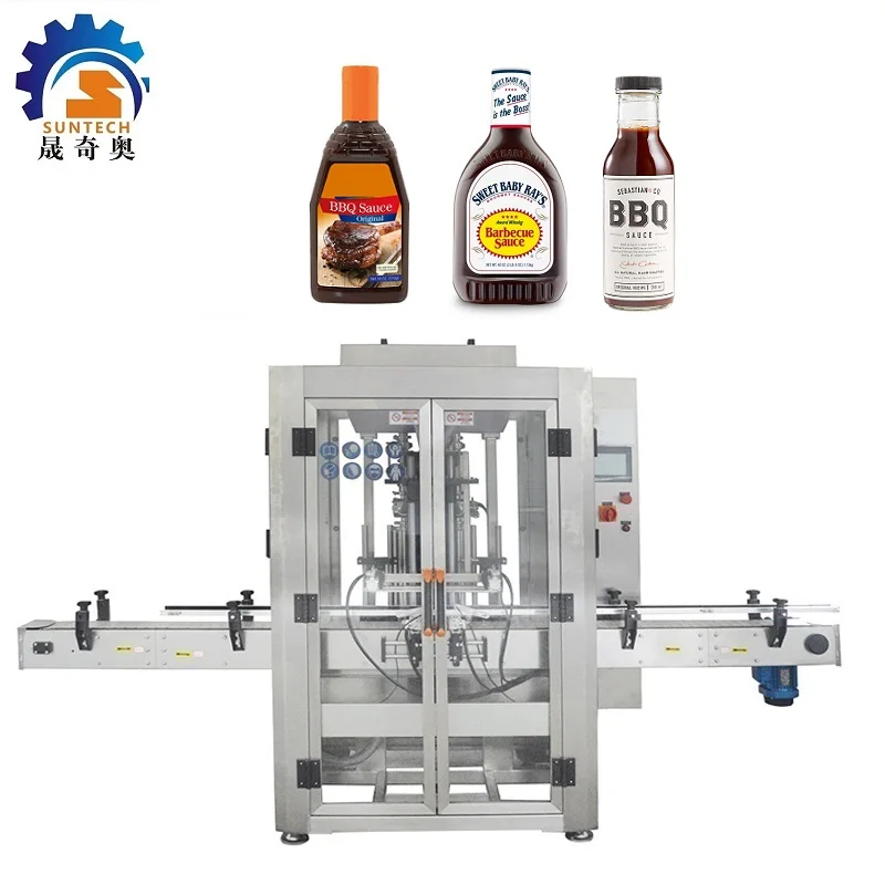 500g BBQ Sauce Bottle Packing Machinery Automatic Barbecue Sauce Jars Filling Machines