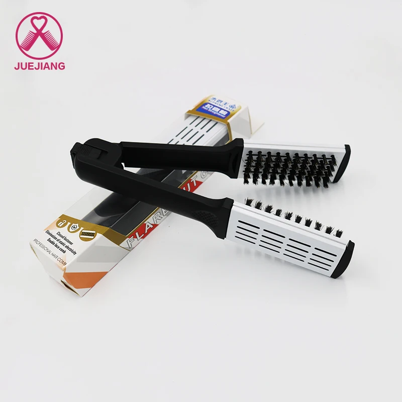 Professional  High Temperature ResistantPro V Shape With Boar Bristle Hair Brush Straightener Splint Comb