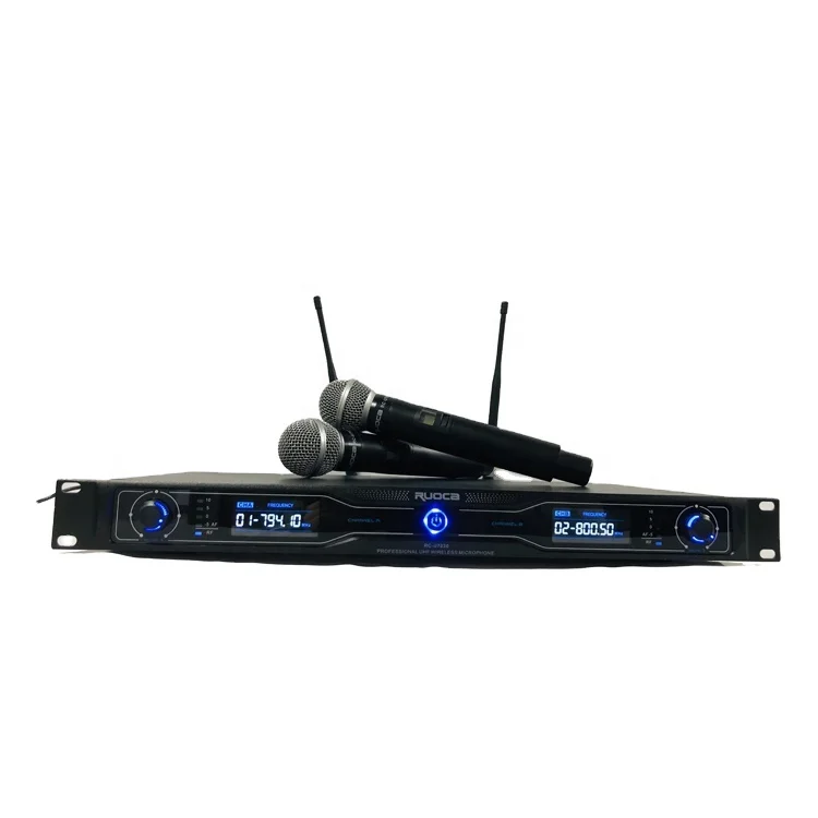 Hot Sale Professional 2-Channels UHF True Diversity Wireless Microphone System