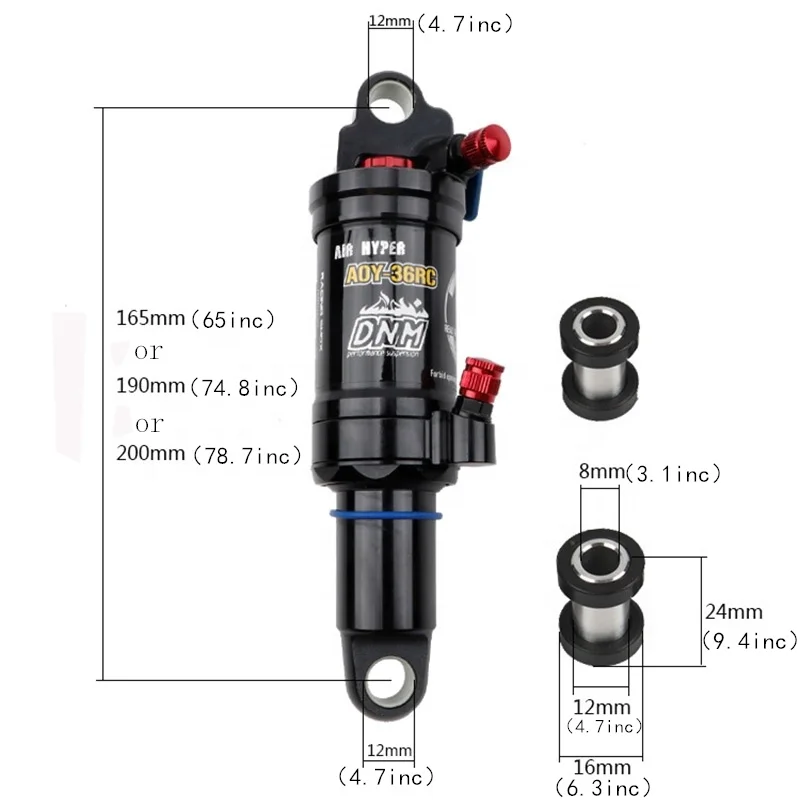 Оригинальный DNM 36RC 165/190/200 мм MTB горный велосипед сплав Пневматическая Пружина Задний амортизатор велосипедный