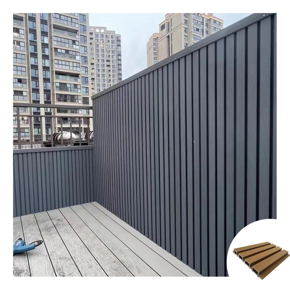 Wholesale Price WPC Exterior Wall Cladding Plastic Wood Composite Extrusion Grooved Siding Wall Panel