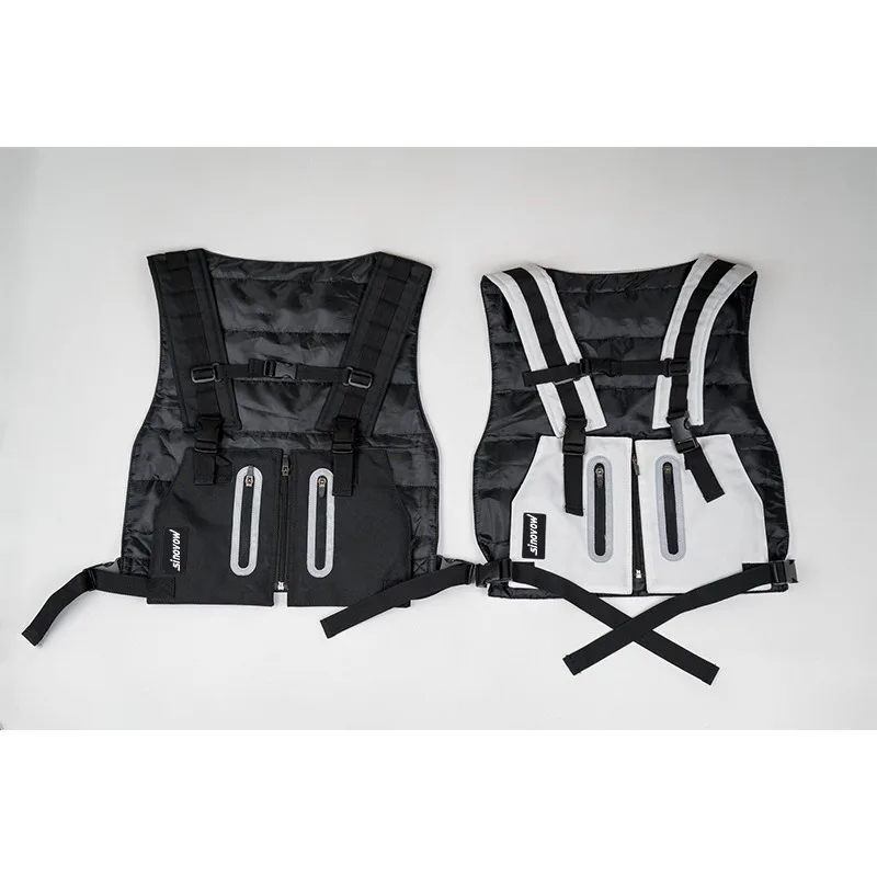 Utility Fishing Hiking Vest Climbing Vest for Sport Running Gym Black And White Hydration Vest Chest Bags for Men Daypack