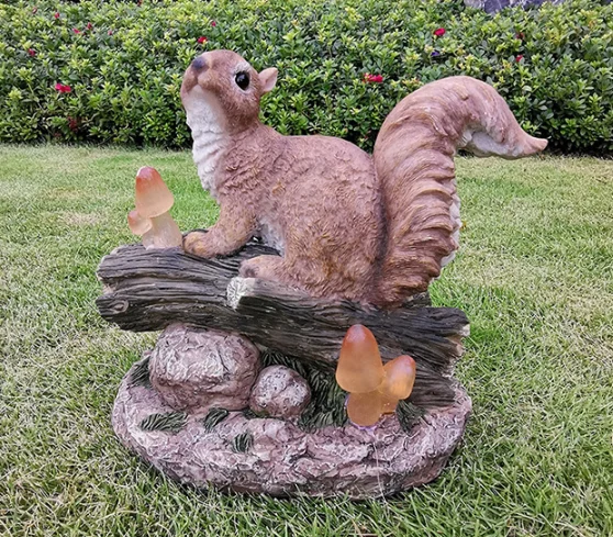 Resin solar squirrel ornaments small animal garden decorations decoration crafts
