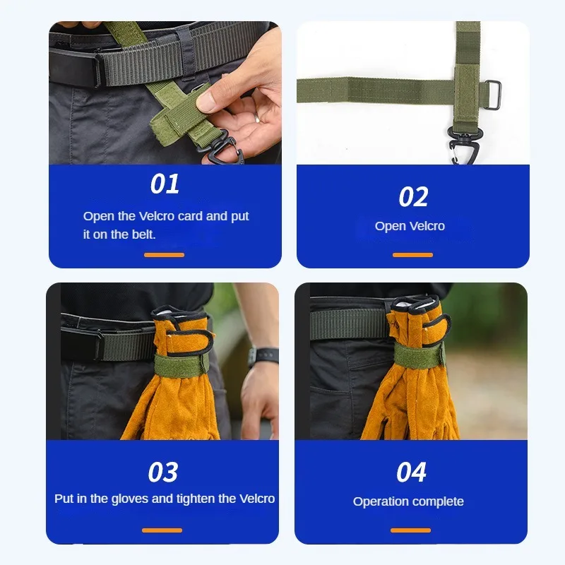Multi Anti-Lost Gloves Hanging Hook Outdoor Camping Tactical Nylon Webbing Triangle Buckle Carabiner Keychain