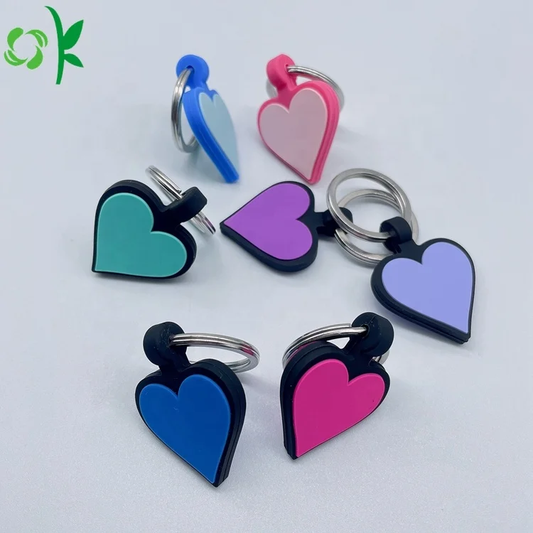 OKSILICONE Best Selling Silicone Pet ID Tag Laser Engraved For Pet Collar Dog Anti-lost Tag Silicone Blank Tags