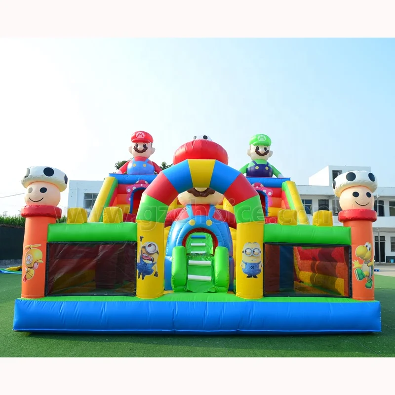 New design inflatable bouncy castle with slide cartoon inflatable kids jumper bouncer combo slide