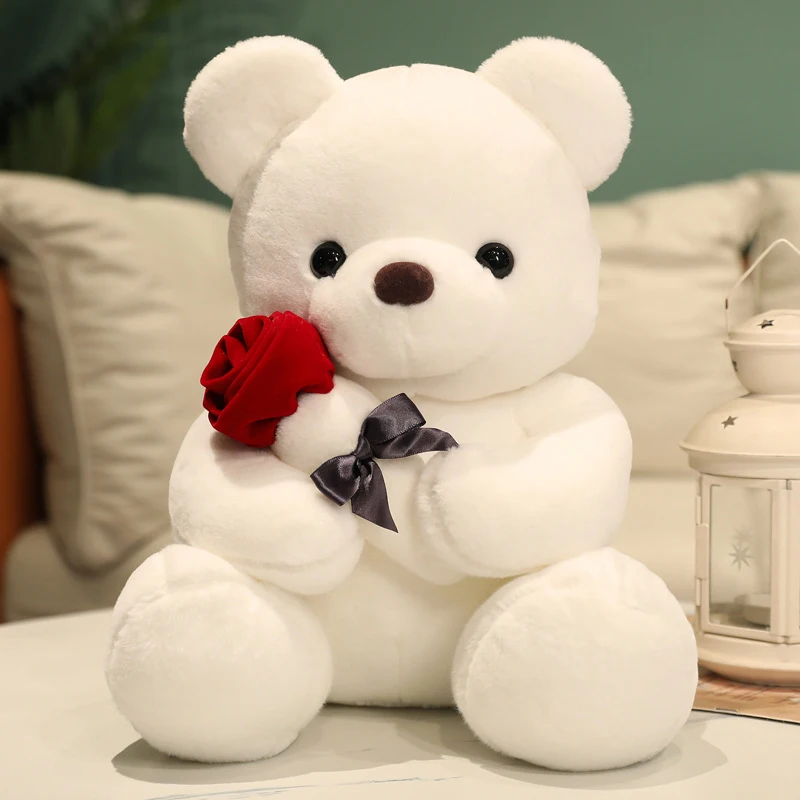 Hot Selling Cute Valentines Day Mother Day Gift Stuffed Animal Plush Toys Rose Teddy Bear