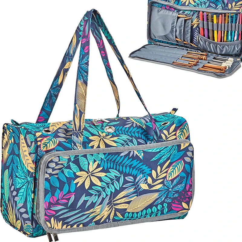 Knitting Bag Yarn Storage Organizer Tote Bag  for Yarn and Knitting Needles and Other Accessories