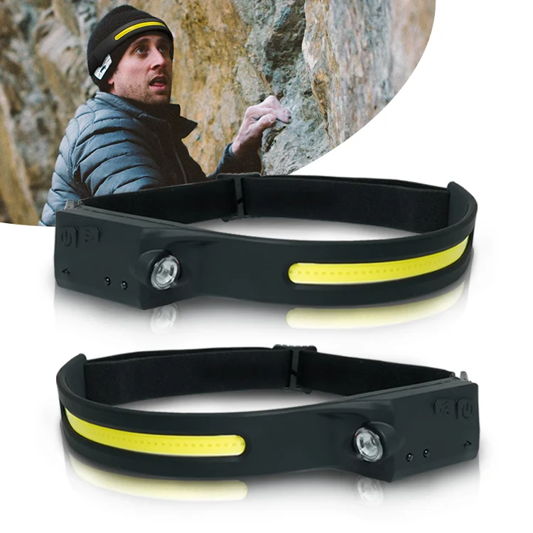 USB Rechargeable Mini COB Headlamp For Riding  LED Strip Wide Angle Broadbeam Led Headband New Camping Lighting LED Headlamp