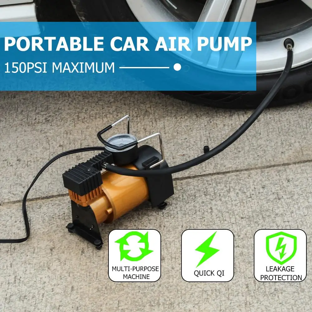 Mini Portable 12v Car Tire Inflators Auto Electric Car Air Compressor