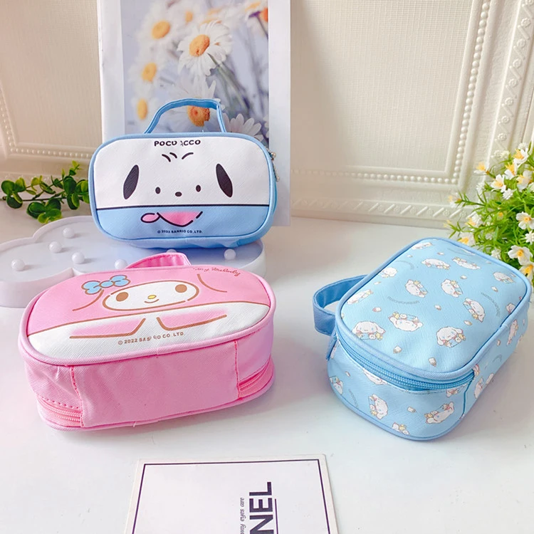 Kawaii Sanrios характерная мини-сумочка из ПУ мягкой косметики оптовая продажа аксессуары для женщин Hello my Kitties косметичка
