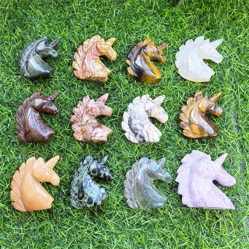 Wholesale Crystal Carving Healing Stone Natural Rose Quartz Amethyst Unicorn for Meditation