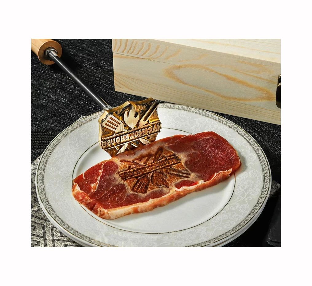 Customized Digit DIY EVENT Personalize Chief Branding Iron Replaceable Head Wooden Handles Grilling Tools and STAMP