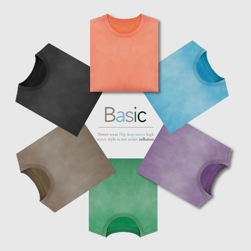 INFLATION 250G Acid Washed Oversized heavyweight Tshirt High Quality T-shirt wholesale
