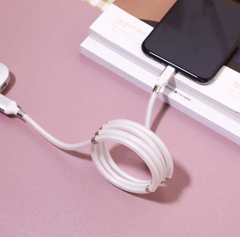 2020 Trending new arrivals Magnetic Self-Winding USB Charging data Cable Portable Storage for iPhone/micro/Type-C Cable