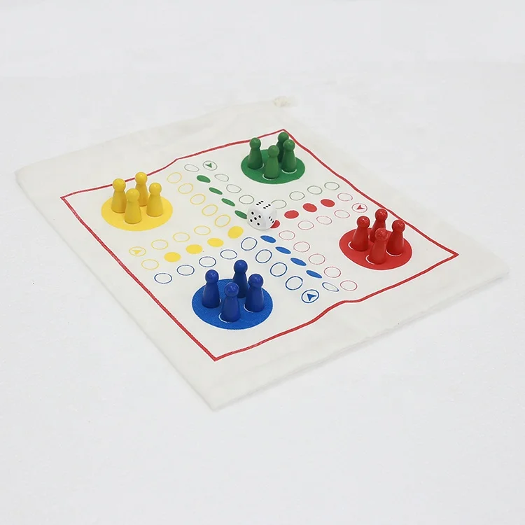 Wholesale Educational Toy Ludo Travel Game Dice Board Game Chess with Cloth Bag for Boys and Girls