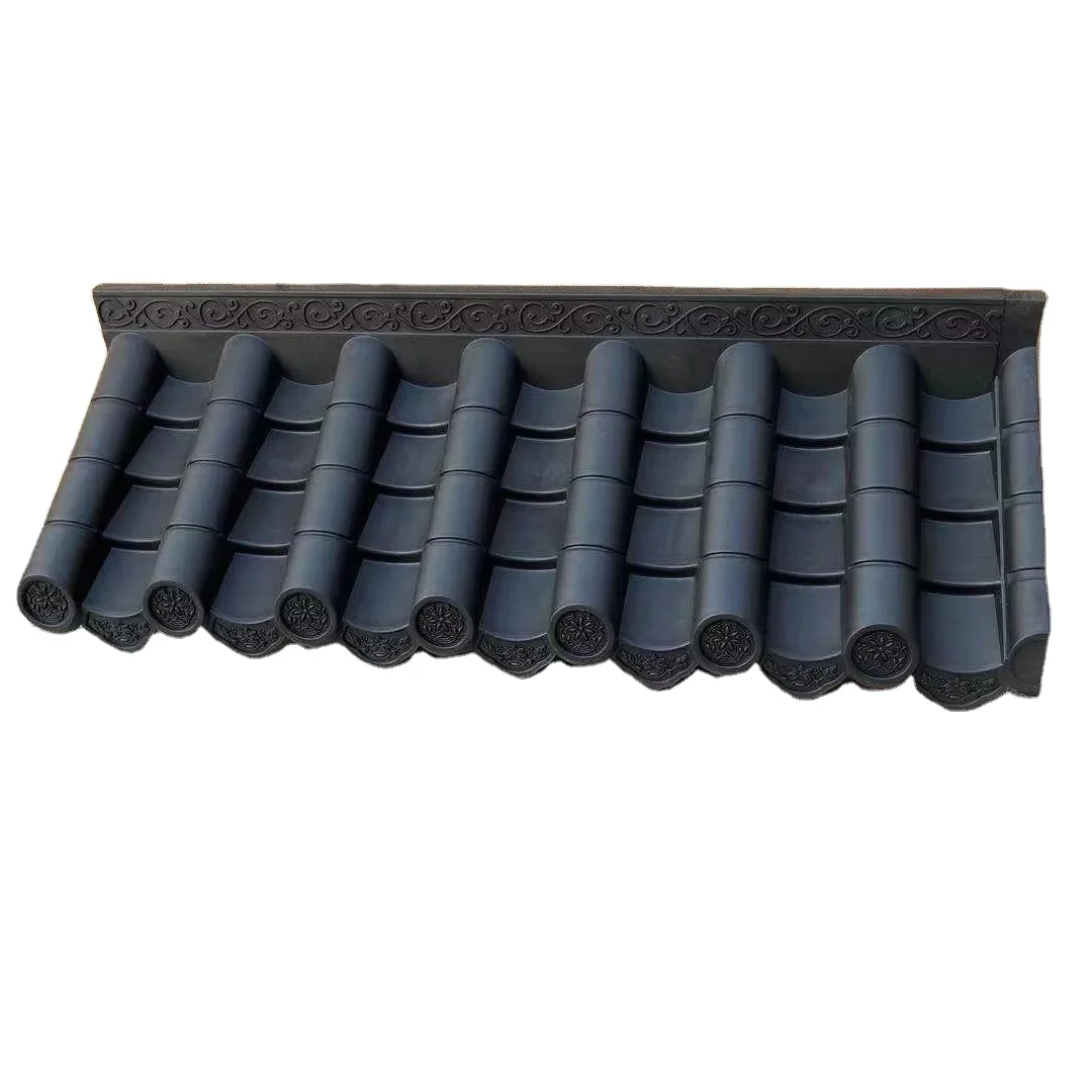 Chinese antique roof tile sheet decoration resin plastic synthetic asa pvc fence