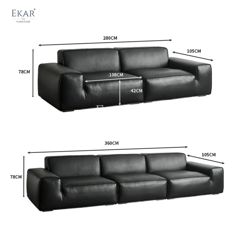 New Design Ekar Modern Nappa Leather Half Leather Sofa Living Room Furniture