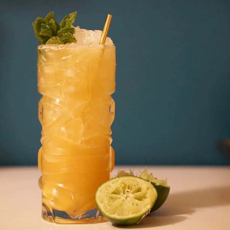 Clear Tiki Glasses Cute Tiki Mugs Cocktails Exotic Tropical Cocktail Beverage Glasses Hawaiian Style tiki cups For Mai Tai