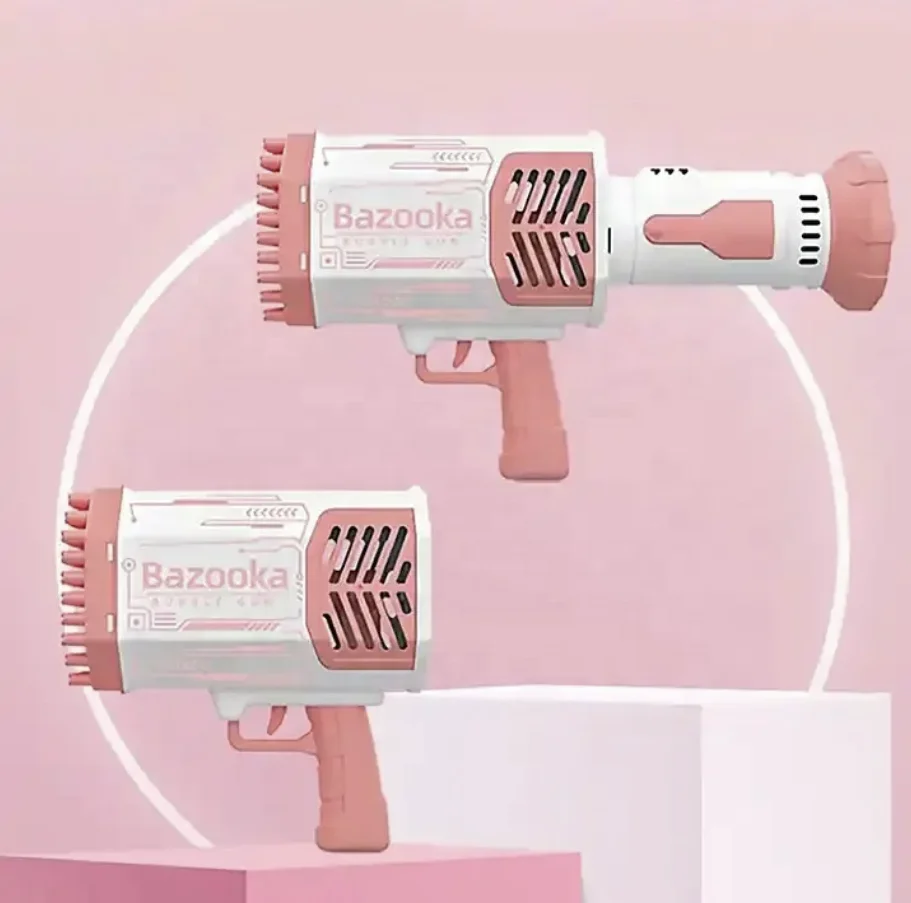 Popular New Electrical Summer Soap Water Blower Machine Rocket 69 Holes Gun Toy Bubble Bazooka Outdoor Toys For Children