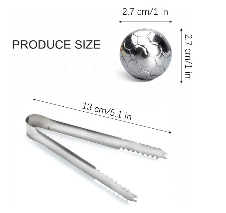 Высококачественные кубики льда из нержавеющей стали в форме футбольного мяча, многоразовый кубик льда