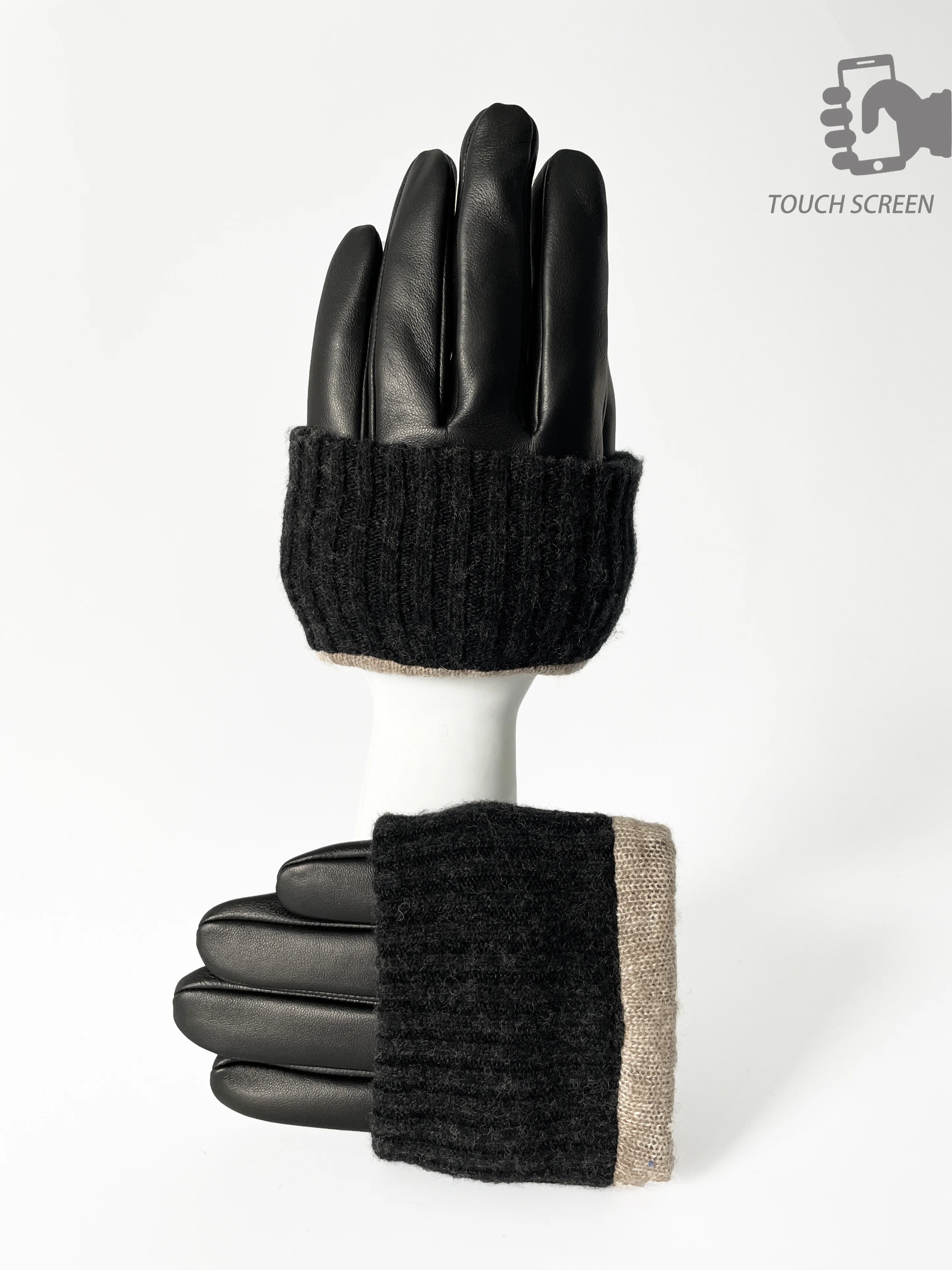 BSCI Manufacturer Custom Touch Screen Sheepskin Men Best Leather Gloves For Winter