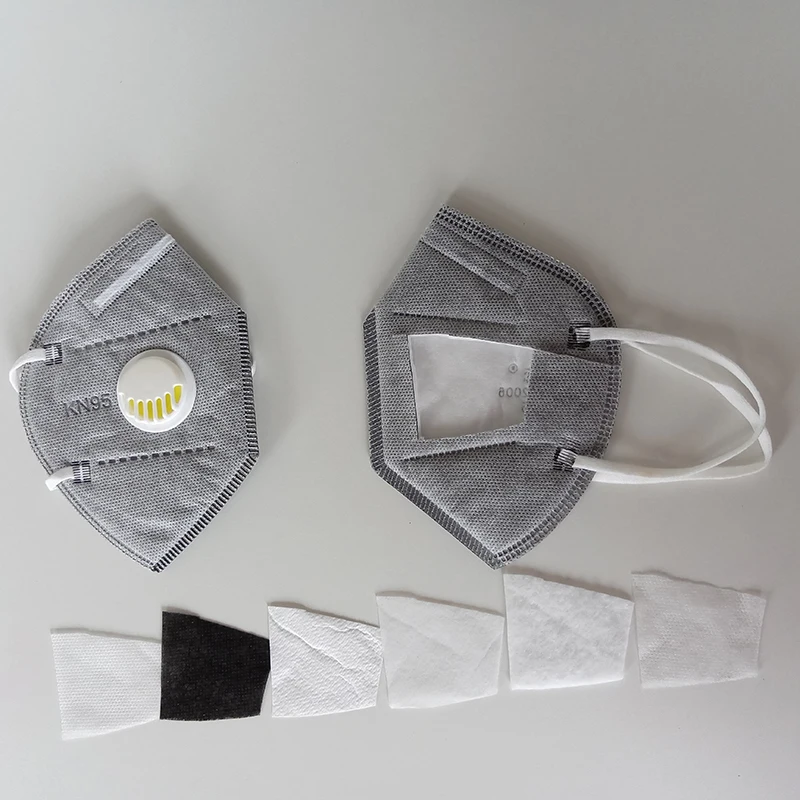 Ready Stock Grey Colors Disposable Kn95 Face Mask Price Activated Carbon Mask Dust Valved Kn95 Filtering Mask Dust Single Wrap