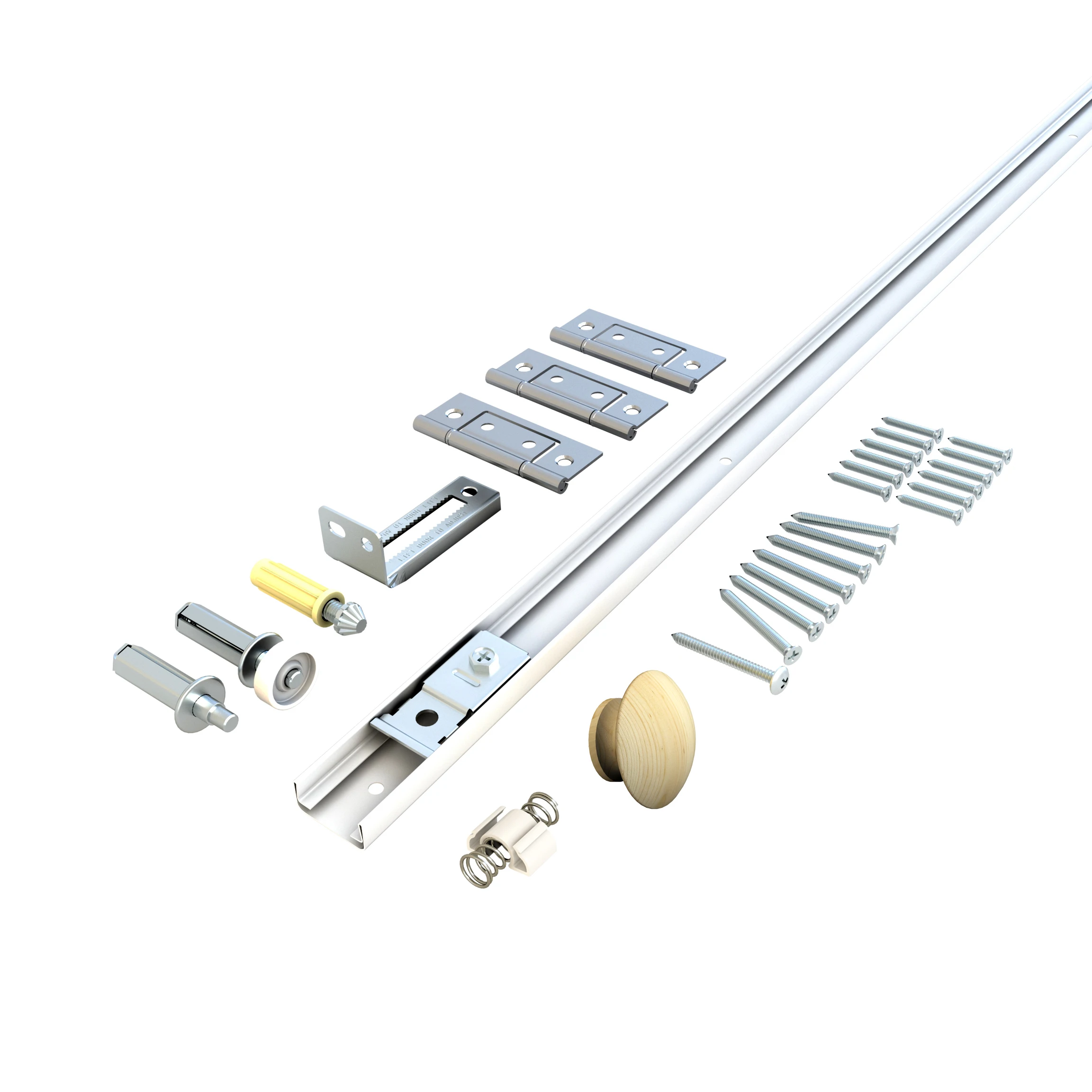 LPP Interior Wooden Door, Steel Track Bi-fold Sliding Door Hardware For Closet or Wardrobe