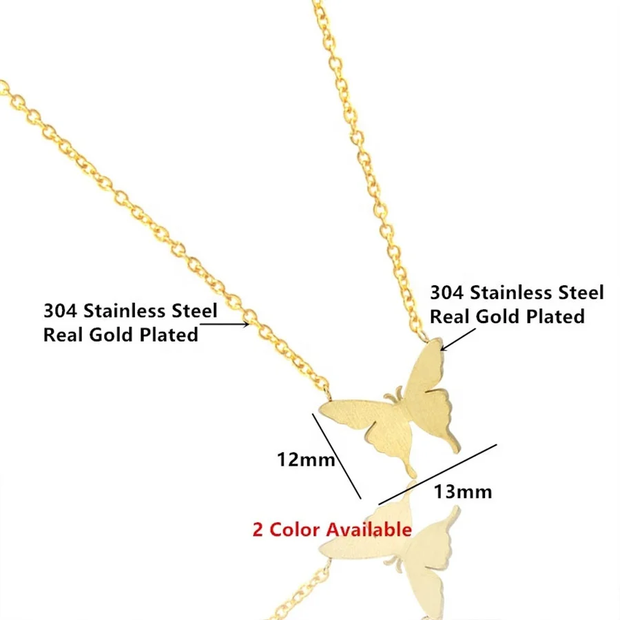 Butterfly Choker Necklace for Women Stainless Steel Gold Color Neck Chains 2022 Fashion Jewelry Girls Gifts Wholesale