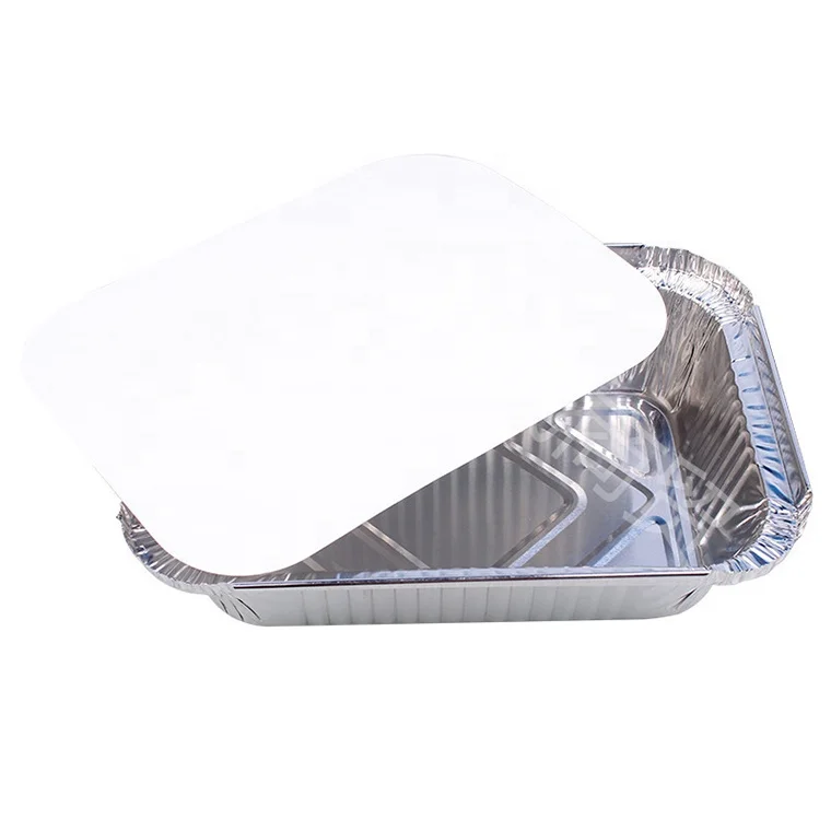 2.25LB 220*172*50mm 2 1/4 lb Foil Laminated Aluminum Foil Tray Fast Food Foil Containers with Lids