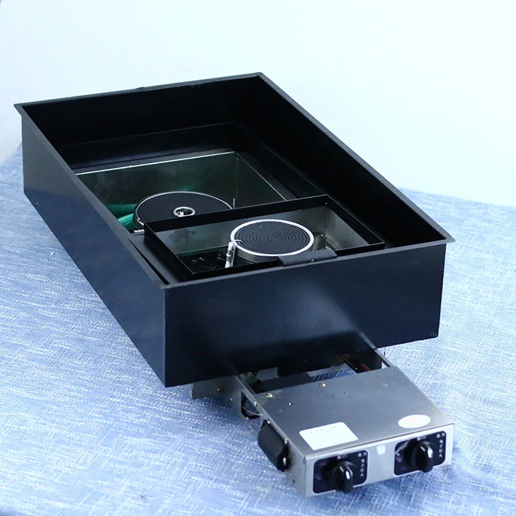 Hot sale restaurant tables with grill hot pot table for lunch