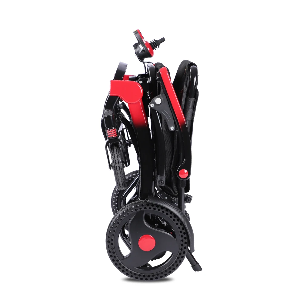 2024 Hot Selling Ultra-Light Aluminum Alloy Electric Wheelchair Elderly Disabled Travel Portable Foldable Wheelchair Electric