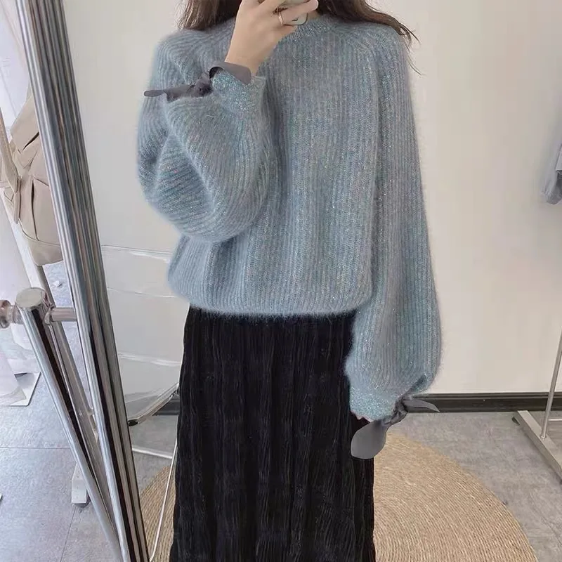 wholesale 2023 Korean design sense temperament foreign style and explosive fashion niche lazy wind loose sweater female winter