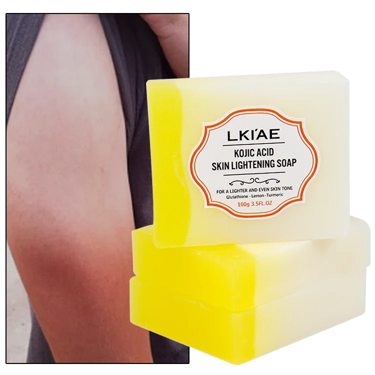 Quality Supplier Skin Whitening Exfoliating Acne Soap 100% Pure Kojic Acid and Lemon Private Label Face Body Soap for Black Skin
