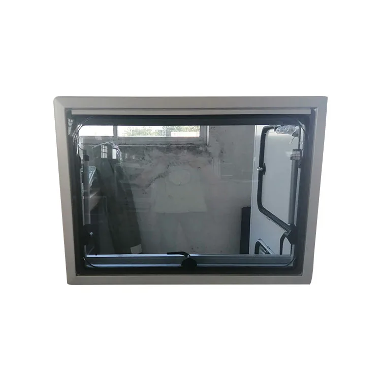 New design  aluminium double glaze  acrylic  rv trailer caravan push out windows with fly screen and blind