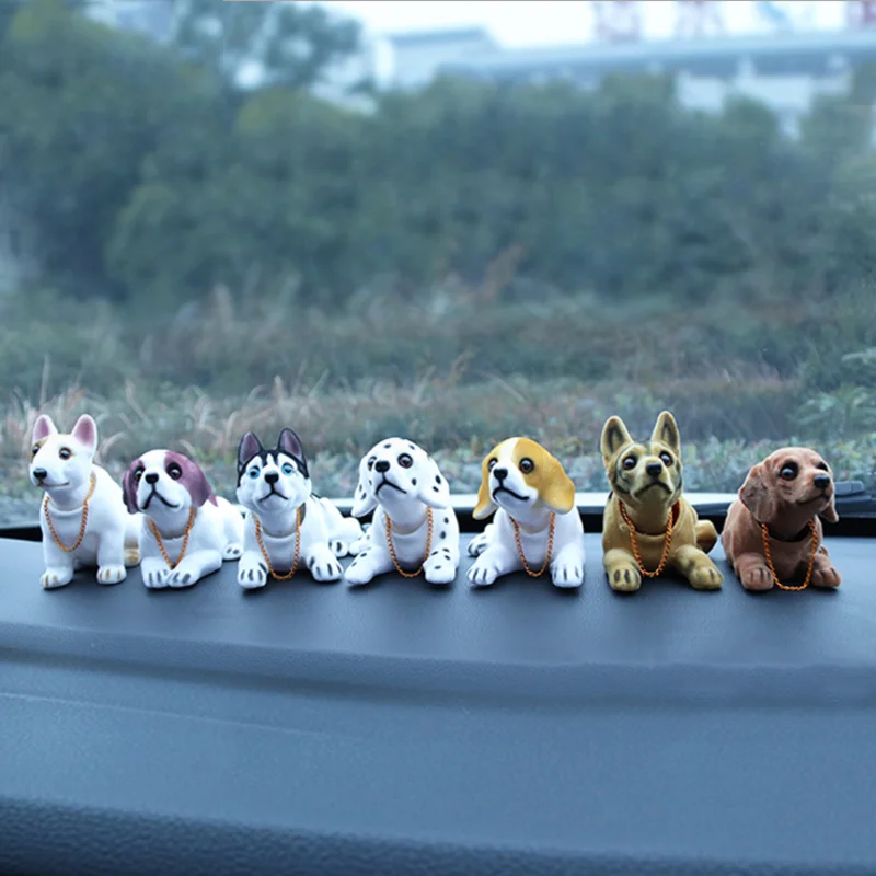 Nodding Dog Funny Shaking Head Toys Cute Bobblehead Puppy Dolls Swing Car Ornaments Home Auto Interior Decor Car Dashboard Toys