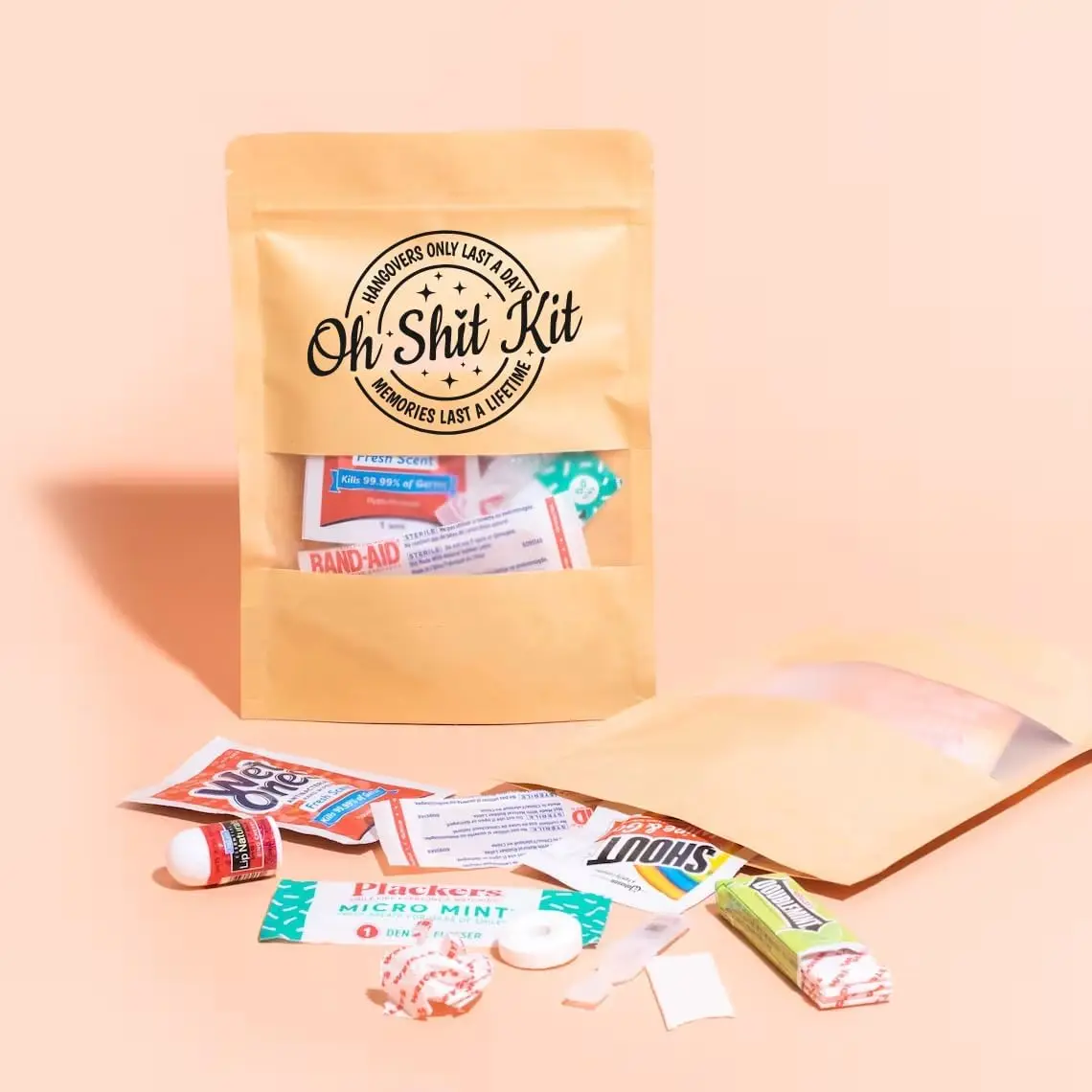 Stand Up Zipper Brown Kraft Paper Bag Resealable Zip lock Heat Seal able Food Storage Packaging Paper Bag With Clear Window