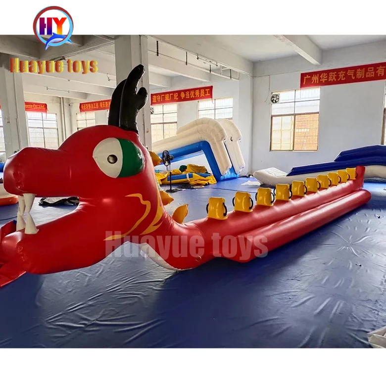 Hot sale Entertainments Ocean Rider Inflatable banana boat fly fish inflatable towable boat toy red dragon