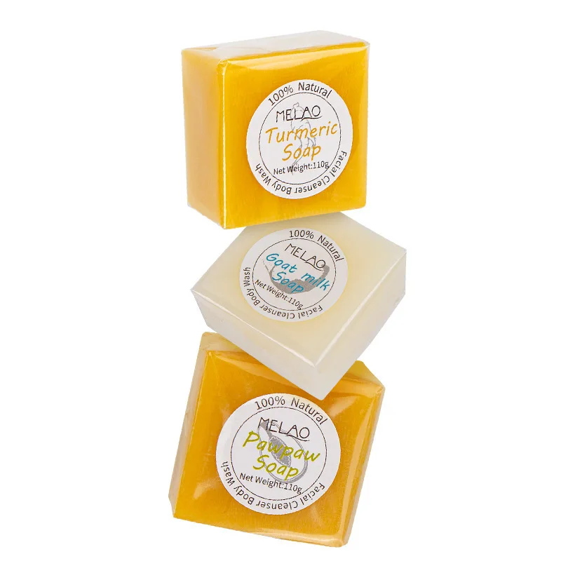 Goat Milk Gentle Facial Cleansing Yellow Papaya Deep Cleaning Makeup Remover Oil Soap Bath Handmade Soap
