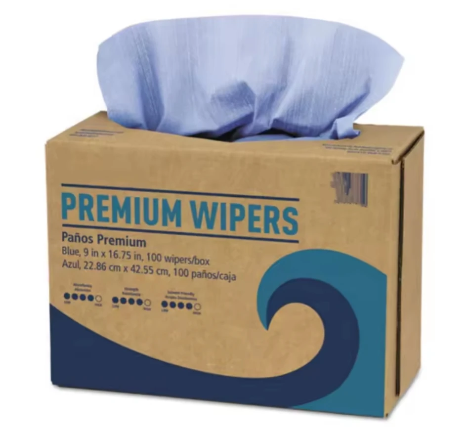 X60 X70 X80 multipurpose blue industrial cleaning nonwovens wipe roll non woven fabric heavy duty cloth