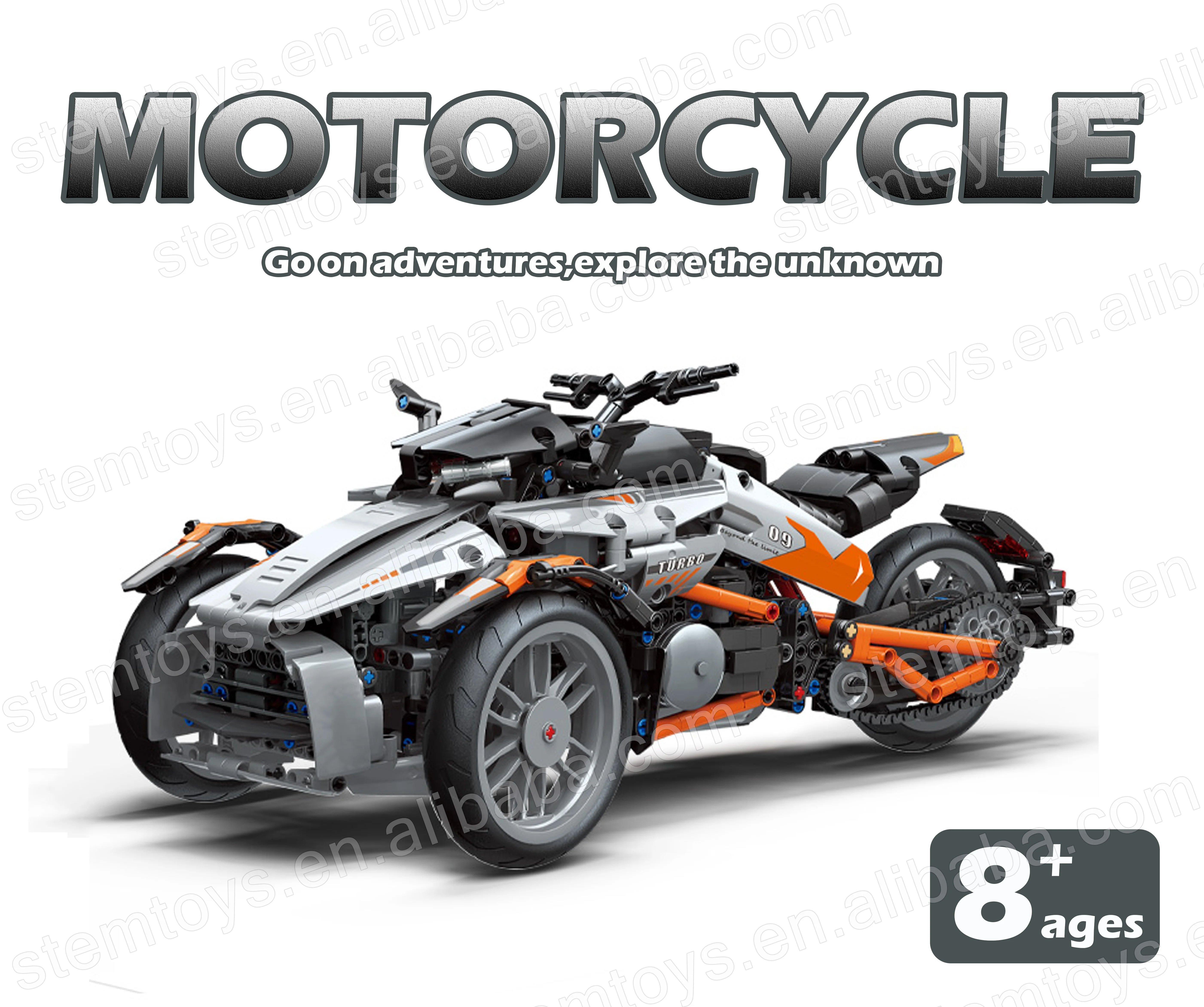 MOYU MY88013 DIY model motorcycle building block 1288 pcs Super grow future thinking Gift for kid/adult