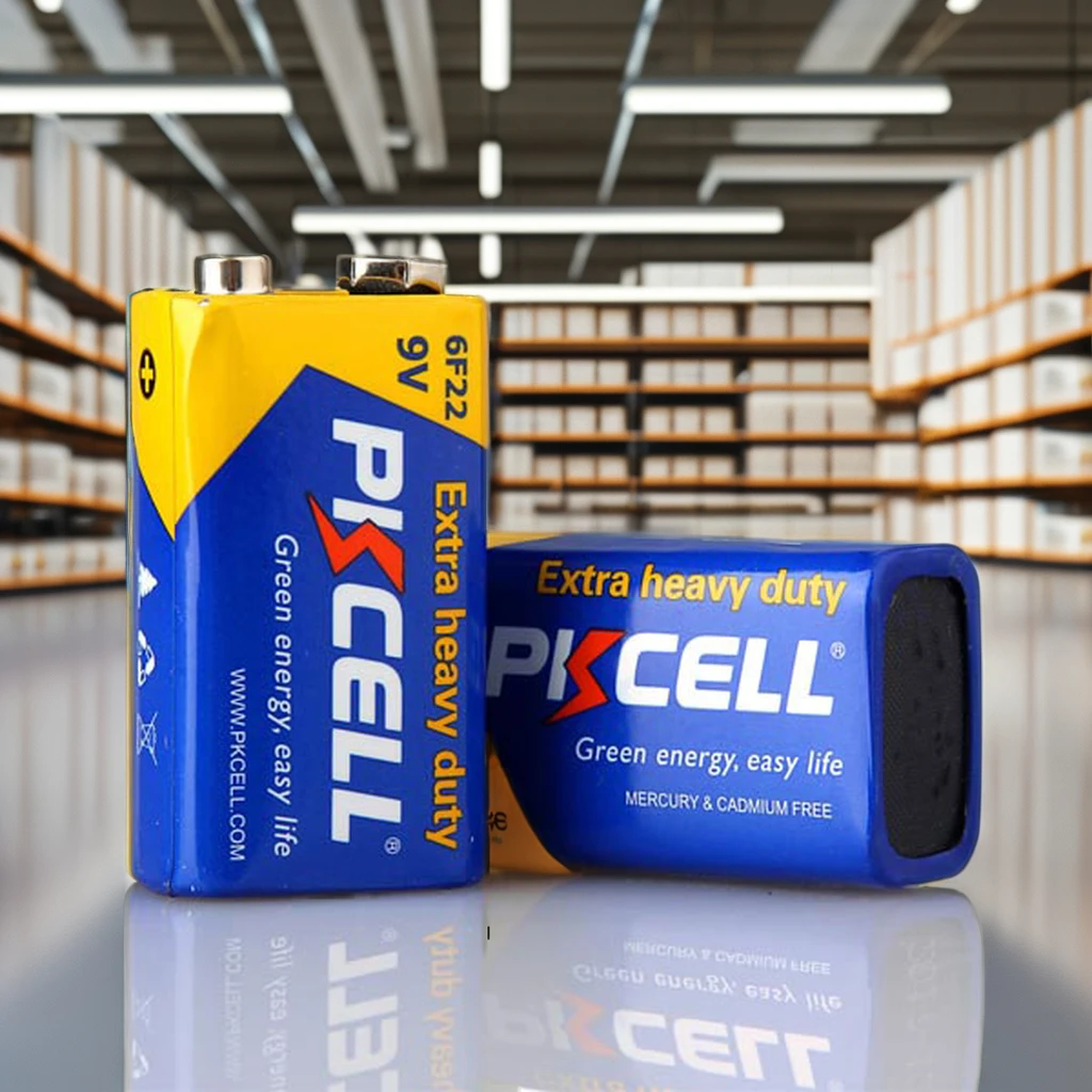PKCELL Brand 9V Heavy Duty Carbon Zinc Primary Dry Battery Super Heavy Duty for Toys Nominal Voltage 1.5V RoHS Certified