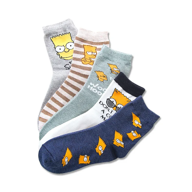 Новинка; Носки серии Симпсон; Хлопковые женские носки без пятки с героями мультфильмов