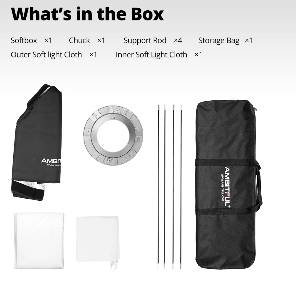 AMBITFUL BW120 120cm Rectangular Octagonal Softbox Reflector Softbox for Bowens Mount Studio Flash Softbox (with grid)