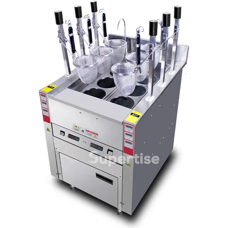 Restaurant equipment kitchen Supertise Automatic Lift 3 6 baskets Noodle Cooker Electric Commercial Industrial Noodle Boiler Machine for Restaurant