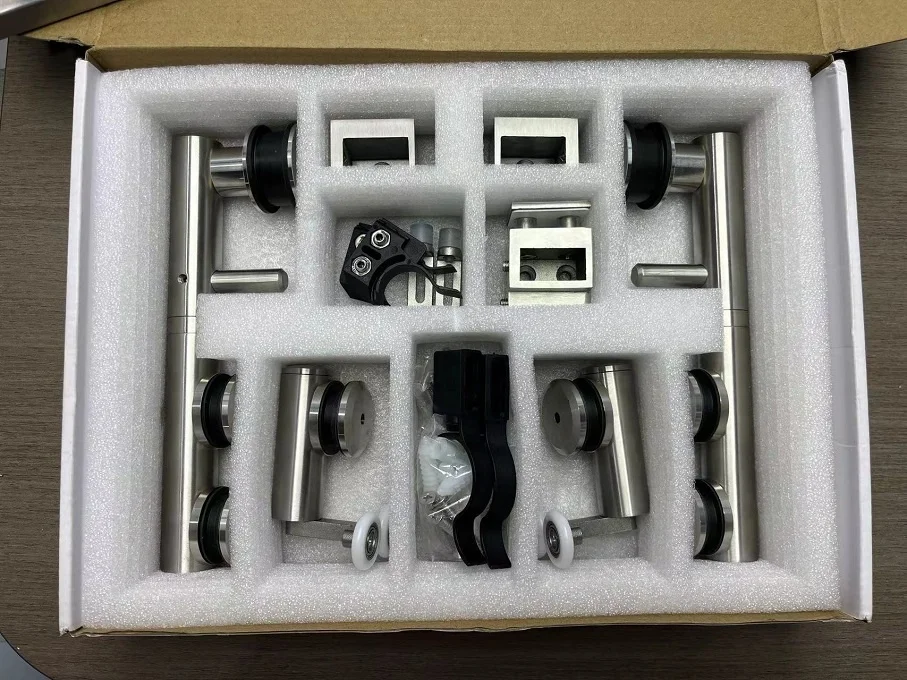 Delicate Square Corner Walk In Inward Slide Open Glass Shower Room Box Move Sliding Door System