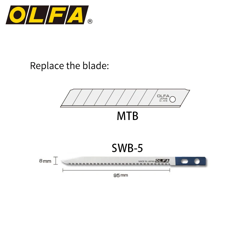 OLFA CS-5 suitable for wood and plywood Keyhole Saw Blade and 12.5mm Snap-Off Blade knife