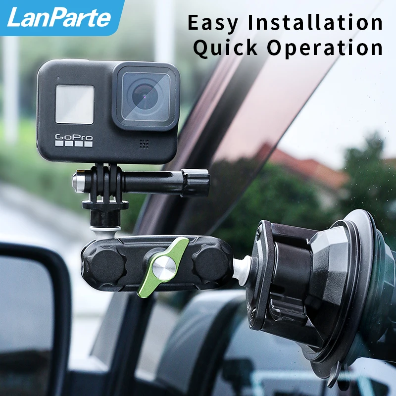 LanParte Phone Holder Action Cameras Mount 360 Degree Rotation Suction cup 3 in 1 wholesale 1/4 screw for go pro insta