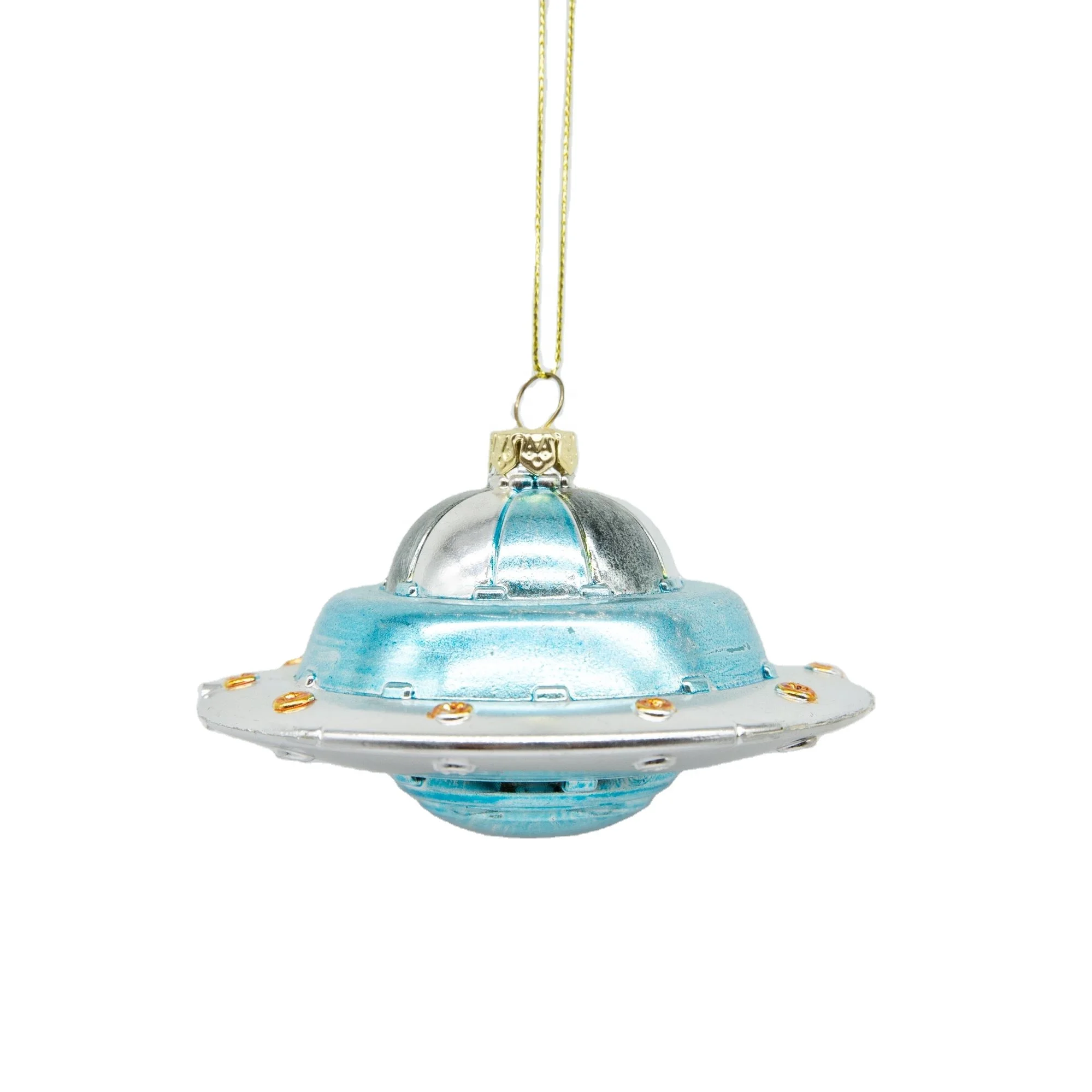 
Nordic Durable Shatterproof HIPS Ufo Design Xmas Ball Party Event Decor Light Blue Large Moon Ornament Decorations for Display 