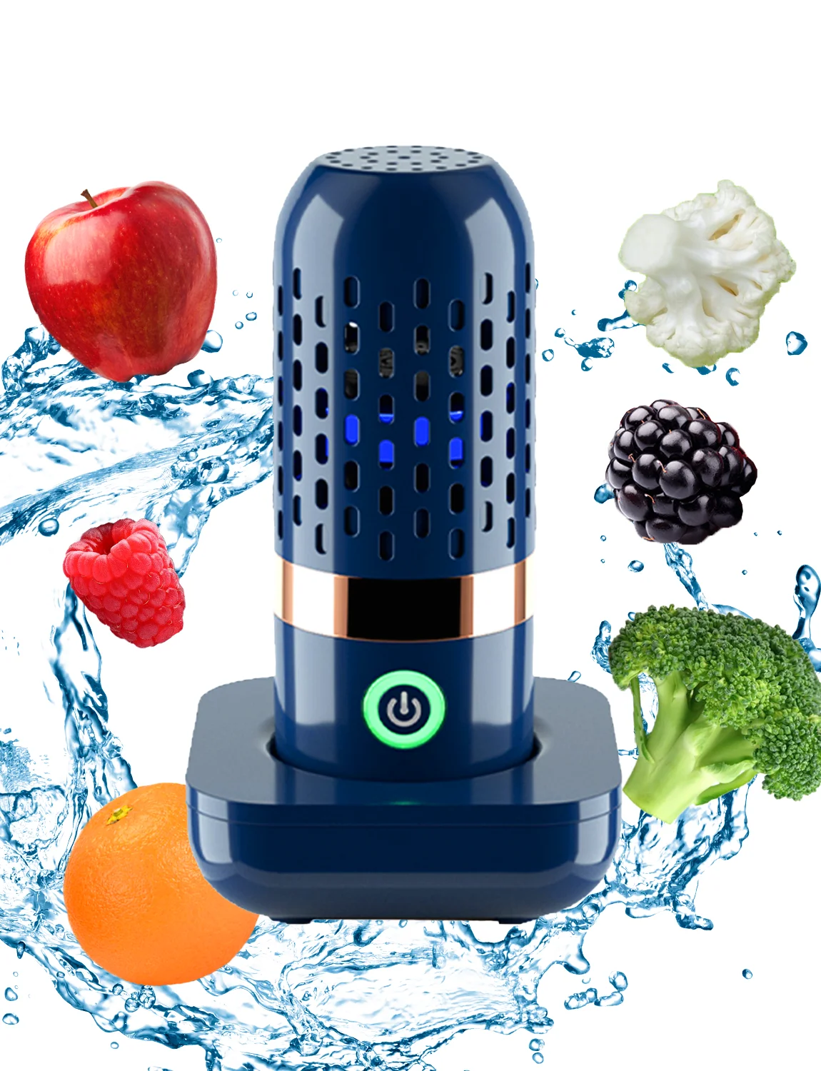 Small Home Use Ozone Wireless Washing Machine Capsule Shape Food and Fruit/Vegetables Purifier
